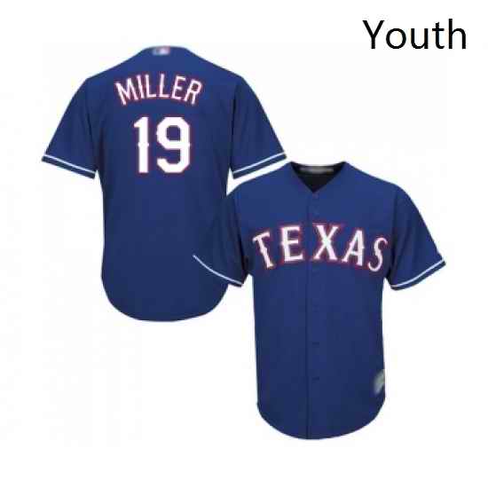 Youth Texas Rangers 19 Shelby Miller Replica Royal Blue Alternate 2 Cool Base Baseball Jersey